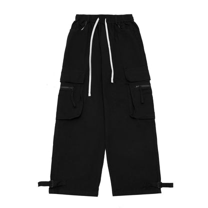 Solid Color Cargo Trousers