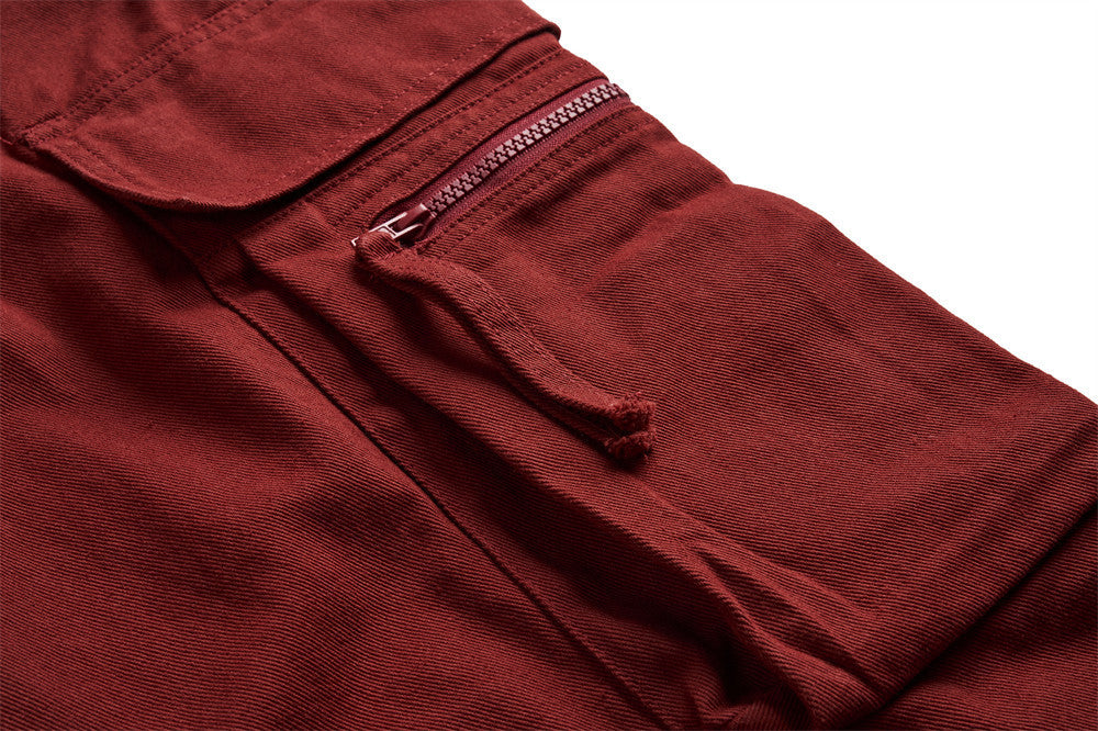 Solid Color Cargo Trousers