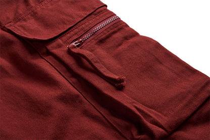 Solid Color Cargo Trousers