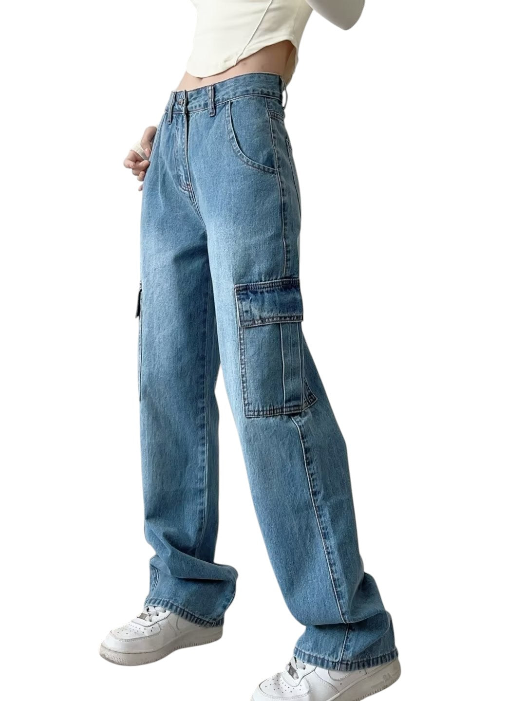 Large-Pocket Jeans Straight