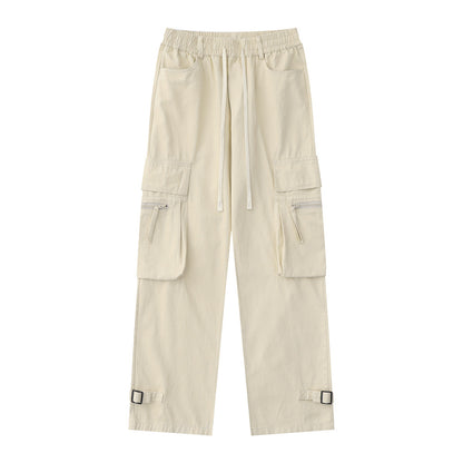 Solid Color Cargo Trousers