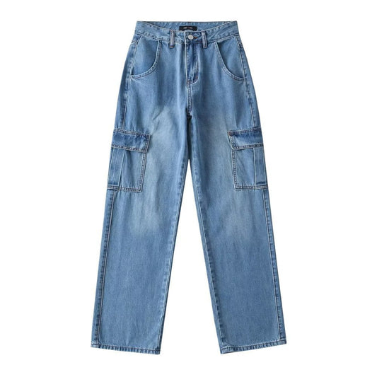 Large-Pocket Jeans Straight